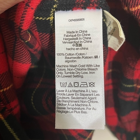 Madewell Classic Ex-Boyfriend Shirt in Red and Black Kirtling Plaid size Large - Picture 8 of 9